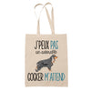 Sac Tote Bag Cocker Spaniel Anglais J'peux pas beige - Planetee