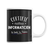 Mug Homme Informaticien Meilleur de France | Tasse Noire métier - Planetee