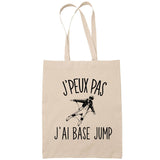 Sac Tote Bag J'peux pas Base jump beige - Planetee