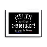 Affiche Chef de publicité Homme Meilleur de France Métier - Planetee