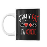 Mug Coinche j'peux pas Noir - Planetee