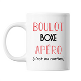 Mug Boxe C'est ma Routine Blanc - Planetee