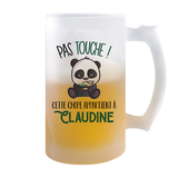 Chope de bière Claudine Pas Touche Panda - Planetee