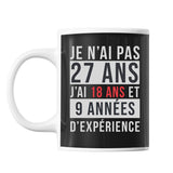 Mug 27 Ans Expérience Noir - Planetee