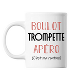 Mug Trompette C'est ma Routine Blanc - Planetee