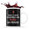 Mug noir Qui Dechire Mamie - Planetee