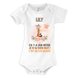 Body bébé Lily Cou Monté Girafe - Planetee
