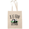 Sac Tote Bag panda branche je le ferai demain beige - Planetee