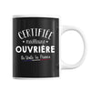 Mug Femme Ouvrière Meilleure de France | Tasse Noire métier - Planetee