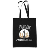 Sac Tote Bag Échecs Échec Et Mat Je peux pas Noir - Planetee