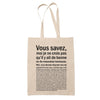 Tote Bag Tanneuse Bonne ou Mauvaise Beige - Planetee