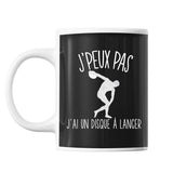 Mug Lancer du disque j'peux pas Noir - Planetee