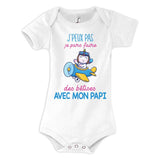 Body bébé Bêtises avec Papi Licorne Avion - Planetee