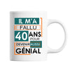 Mug Anniversaire Génial 40 ans - Planetee