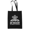 Sac Tote Bag Squash Légende tu deviendras Noir - Planetee