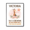 Affiche Victoria Cou Monté Girafe - Planetee