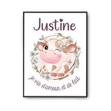 Affiche Justine Amour et Biberon de Lait Vache - Planetee