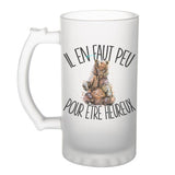 Chope de bière Il en faut peu pour être heureux - Planetee