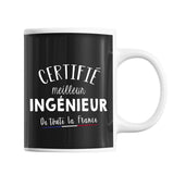 Mug Homme Ingénieur Meilleur de France | Tasse Noire métier - Planetee