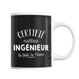 Mug Homme Ingénieur Meilleur de France | Tasse Noire métier - Planetee