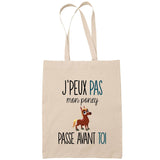 Sac Tote Bag poney amour beige - Planetee