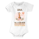 Body bébé Lina Cou Monté Girafe - Planetee