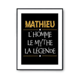 Affiche Mathieu prénom mythe légende Jaune - Planetee