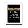 Affiche Mohamed prénom mythe légende Jaune - Planetee