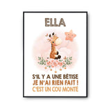 Affiche Ella Cou Monté Girafe - Planetee