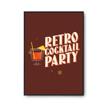 Affiche Vintage Cocktail Retro party - Planetee