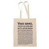 Tote Bag Laborantine Bonne ou Mauvaise Beige - Planetee