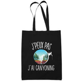 Sac Tote Bag Canyoning Je peux pas Noir - Planetee