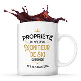 Mug blanc Propriété du Meilleur Moniteur de Ski - Planetee