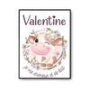 Affiche Valentine Amour et Biberon de Lait Vache - Planetee