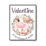 Affiche Valentine Amour et Biberon de Lait Vache - Planetee