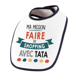 Bavoir bébé Ma mission Shopping avec Tata - Planetee