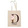 Tote Bag beige Déborah Lettre Fleur - Planetee