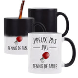 Mug Magique J'peux pas tennis de table - Planetee