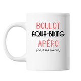 Mug Aquabiking C'est ma Routine Blanc - Planetee