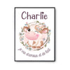 Affiche Charlie Amour et Biberon de Lait Vache - Planetee