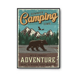 Affiche Vintage Camping Ours - Planetee