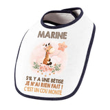 Bavoir Marine Cou Monté Girafe - Planetee