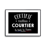 Affiche Courtier Homme Meilleur de France Métier - Planetee