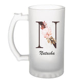 Chope de bière Natacha Lettre Fleur - Planetee