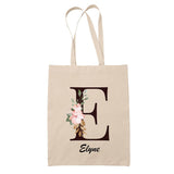 Tote Bag beige Elyne Lettre Fleur - Planetee