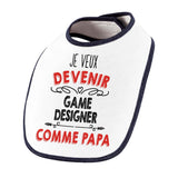 Bavoir bébé garçon Je veux devenir Game Designer comme Papa - Planetee