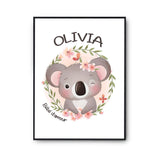 Affiche Olivia Bébé d'amour Koala - Planetee