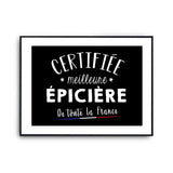 Affiche Factrice Femme Métier Meilleure de France - Planetee