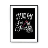 Affiche Scrabble j'peux pas Noir - Planetee