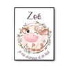 Affiche Zoé Amour et Biberon de Lait Vache - Planetee